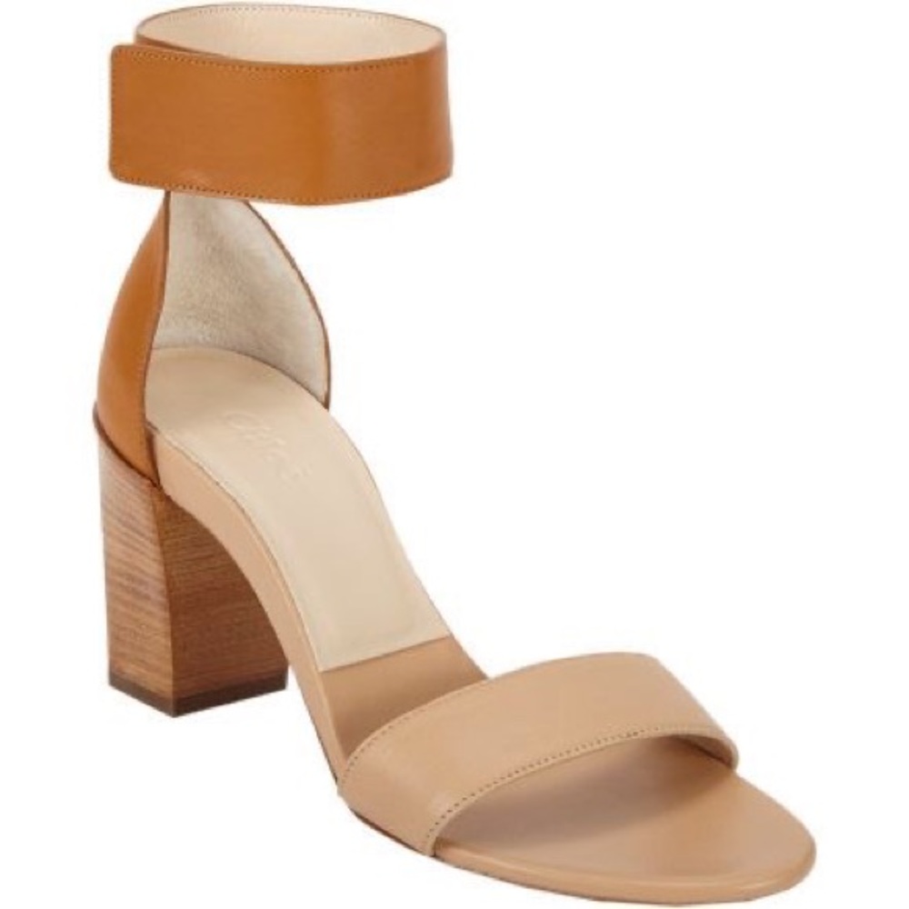 Chloe Two Tone Ankle Strap Sandals Sz 6